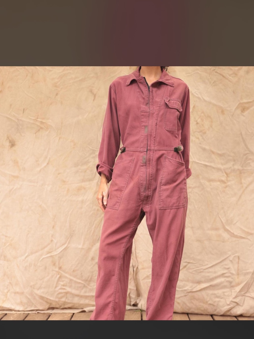 Mauve Utility Coverall Jumpsuit